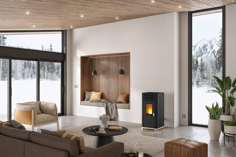 Poele a granulés Jotul PF 1033 de style scandinave installe a Brignoles dans le Var