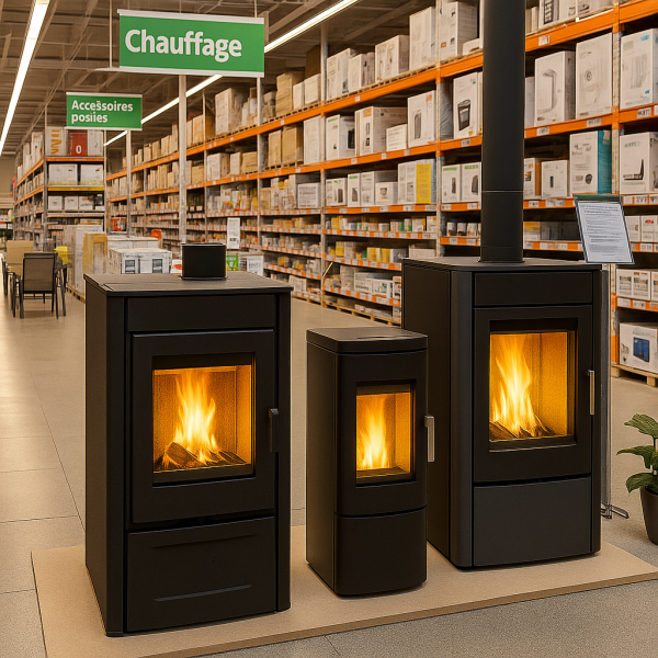 poele a bois et a granule grande surface le roy merlin bricoman 